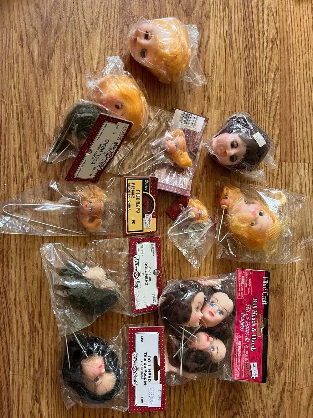 Fibre Craft And Darice Vintage Doll Heads Lot